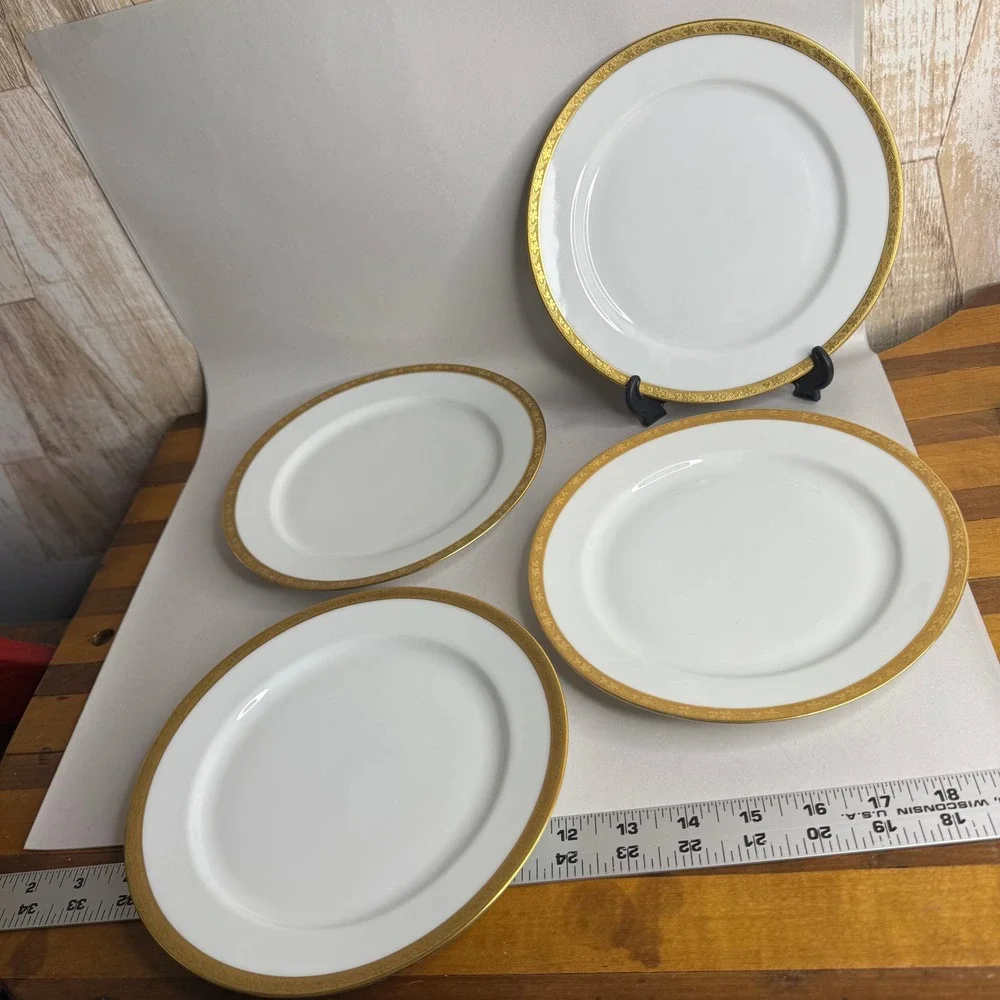 PT Bavaria Tirschenreuth Grape Vine 3910‎ Salad Plates Gold Trim Set of 4